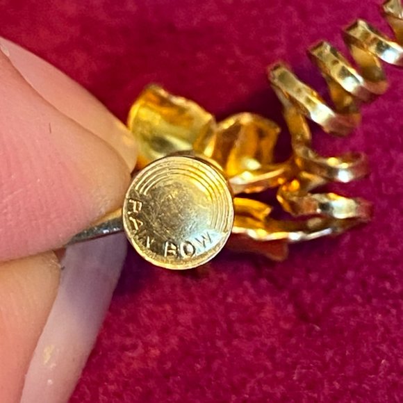 VINTAGE RAINBOW GOLD FILLED PENDANT AND EARRINGS SET - Picture 9 of 12